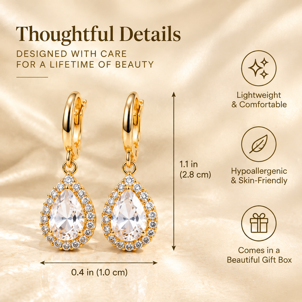Teardrop Crystal Earrings — Classic Beauty, Everyday Sparkle