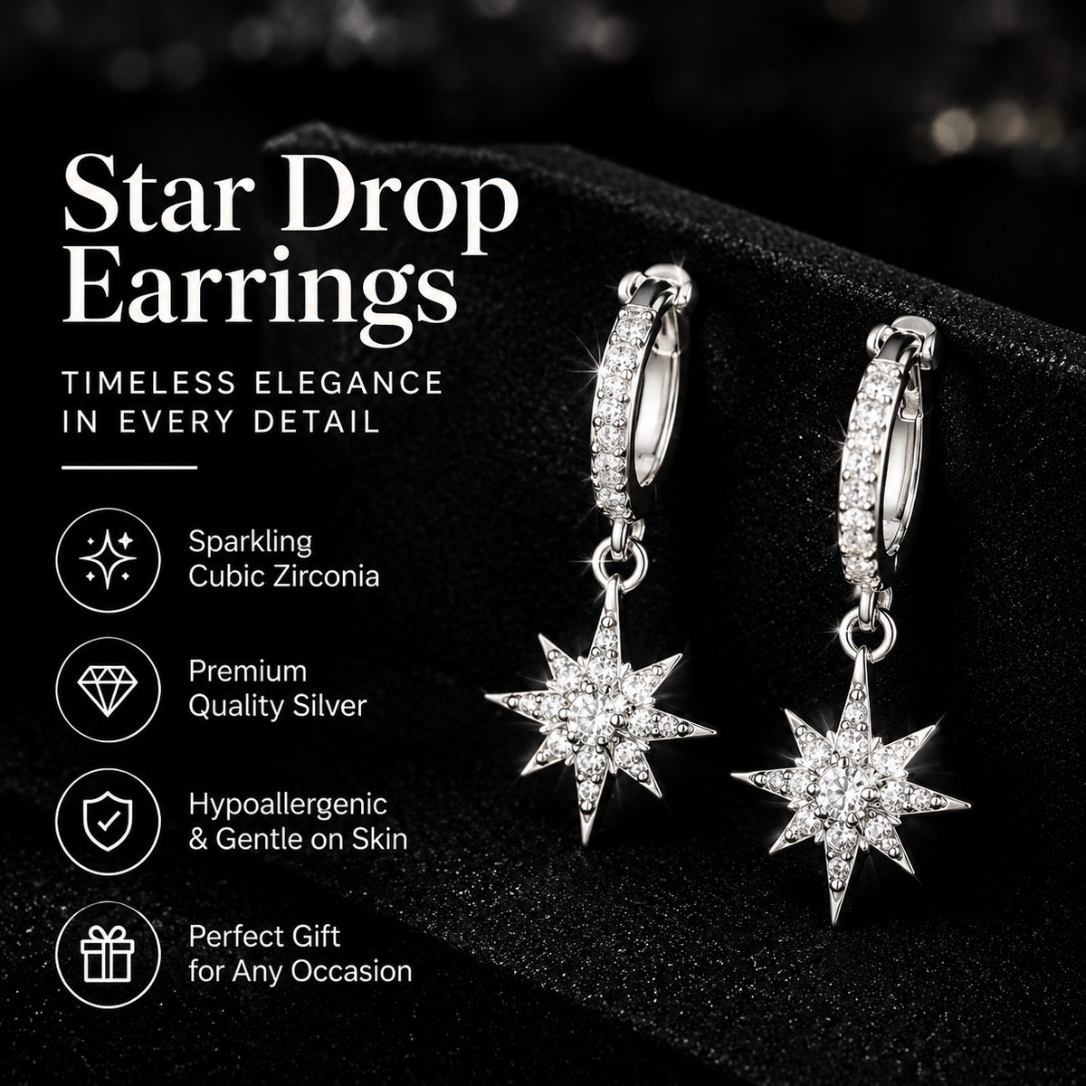Star Drop Earrings
