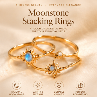 Moonstone Stacking Rings