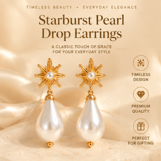 Starburst Pearl Drop Earrings