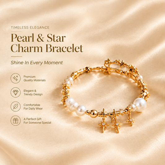 Pearl & Star Charm Bracelet