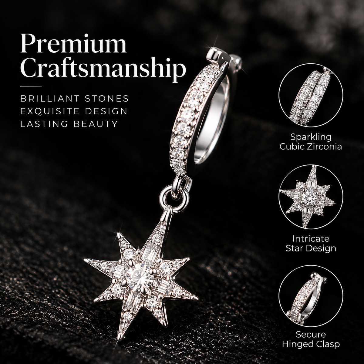 Star Drop Earrings