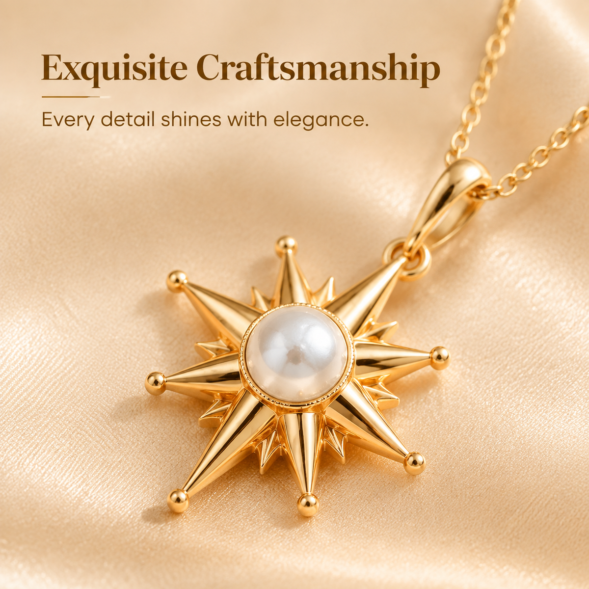 Starburst Pearl Pendant Necklace