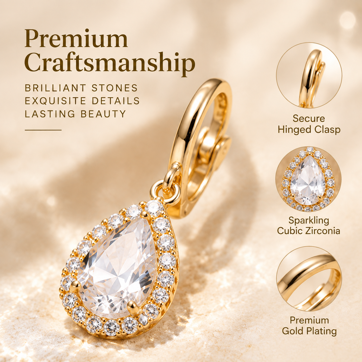 Teardrop Crystal Earrings — Classic Beauty, Everyday Sparkle