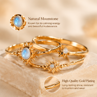 Moonstone Stacking Rings