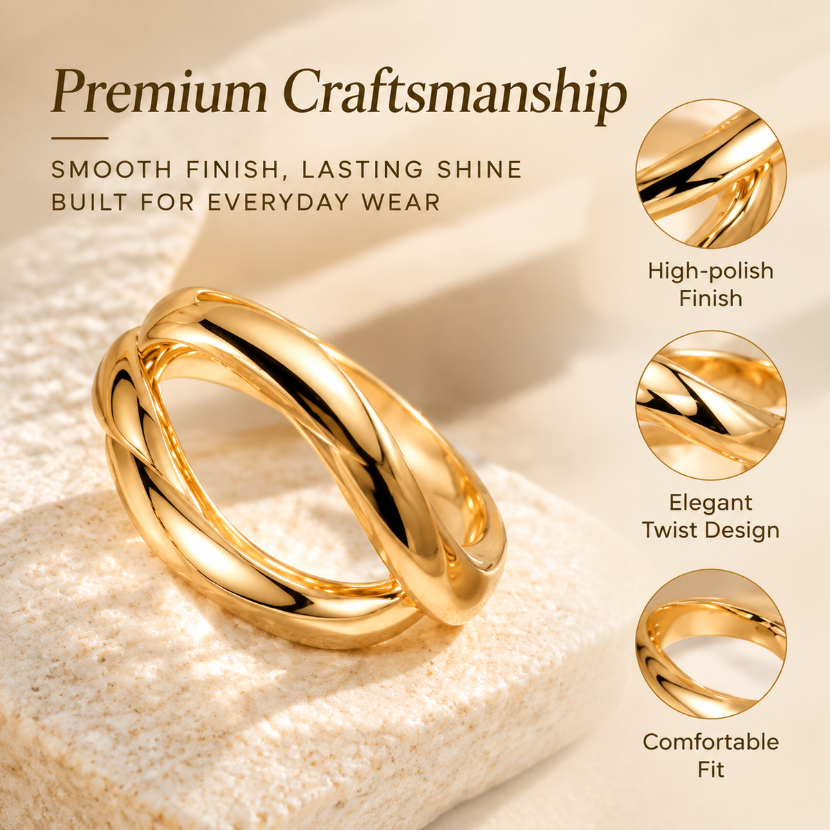 Gold Twist Ring — Timeless Elegance in Every Detail