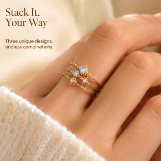 Moonstone Stacking Rings