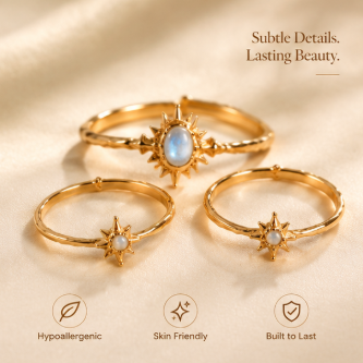 Moonstone Stacking Rings