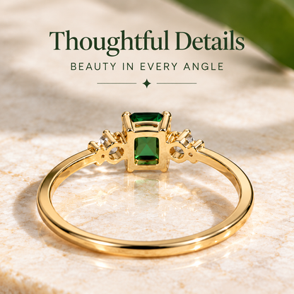 Emerald Halo Ring — Timeless Elegance for Every Moment
