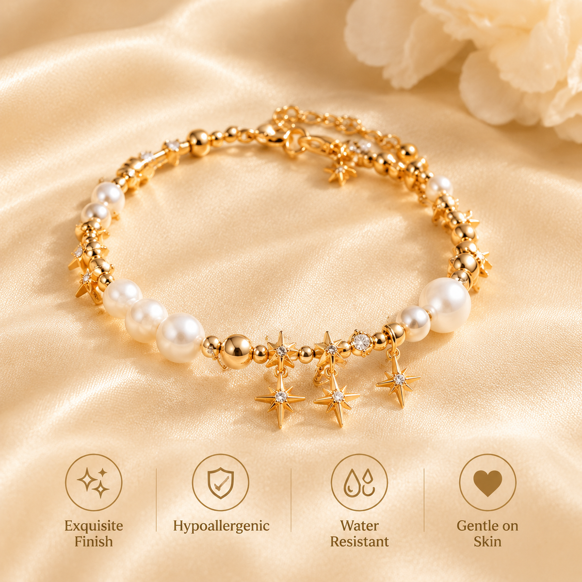 Pearl & Star Charm Bracelet