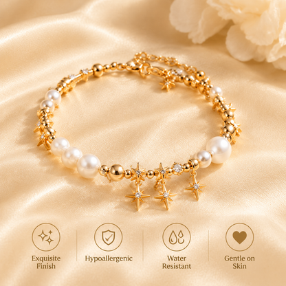 Pearl & Star Charm Bracelet
