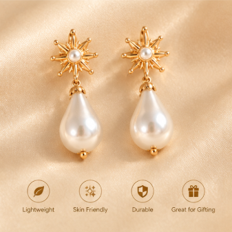 Starburst Pearl Drop Earrings